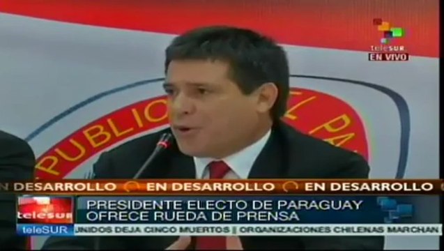 Cartes comprometido a restablecer vínculo con Mercosur