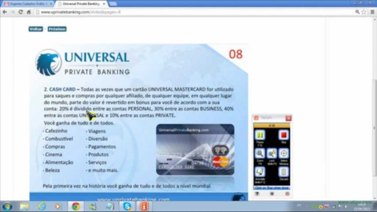 Universal Private Banco Vai começar trabalhar com MMN Cadastro gratis ate Junho