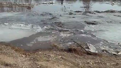 Un tourbillon dans une rivière engloutit tout