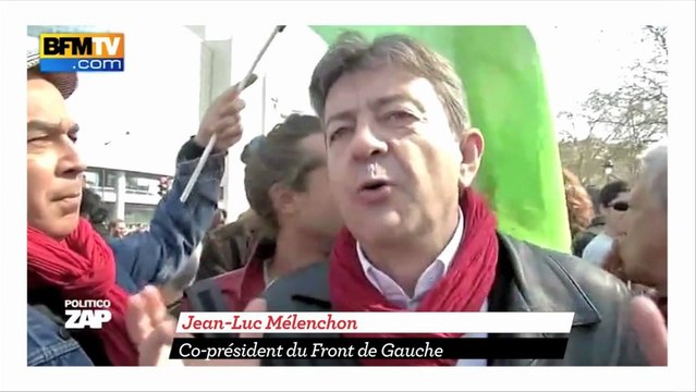 Quand Mélenchon s'énerve contre ... un drapeau