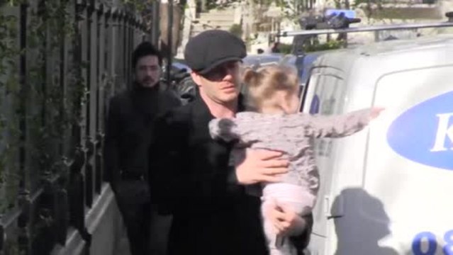 Doting Dad David Beckham Catches Up With Daughter Harper