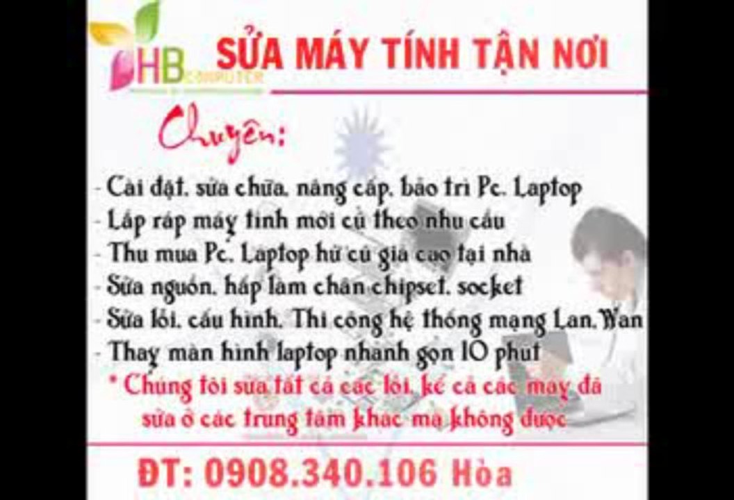 VỆ SINH LAPTOP TẬN NƠI HCM QUẬN TÂN PHÚ 0908 340 106