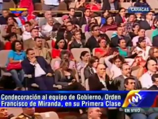 Orden Francisco de Miranda a equipo de Gobierno del Comandante Chávez