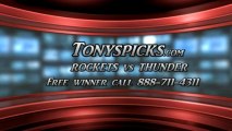 Oklahoma City Thunder versus Houston Rockets Pick Prediction NBA Pro Game 2 Lines Odds Preview 4-24-2013