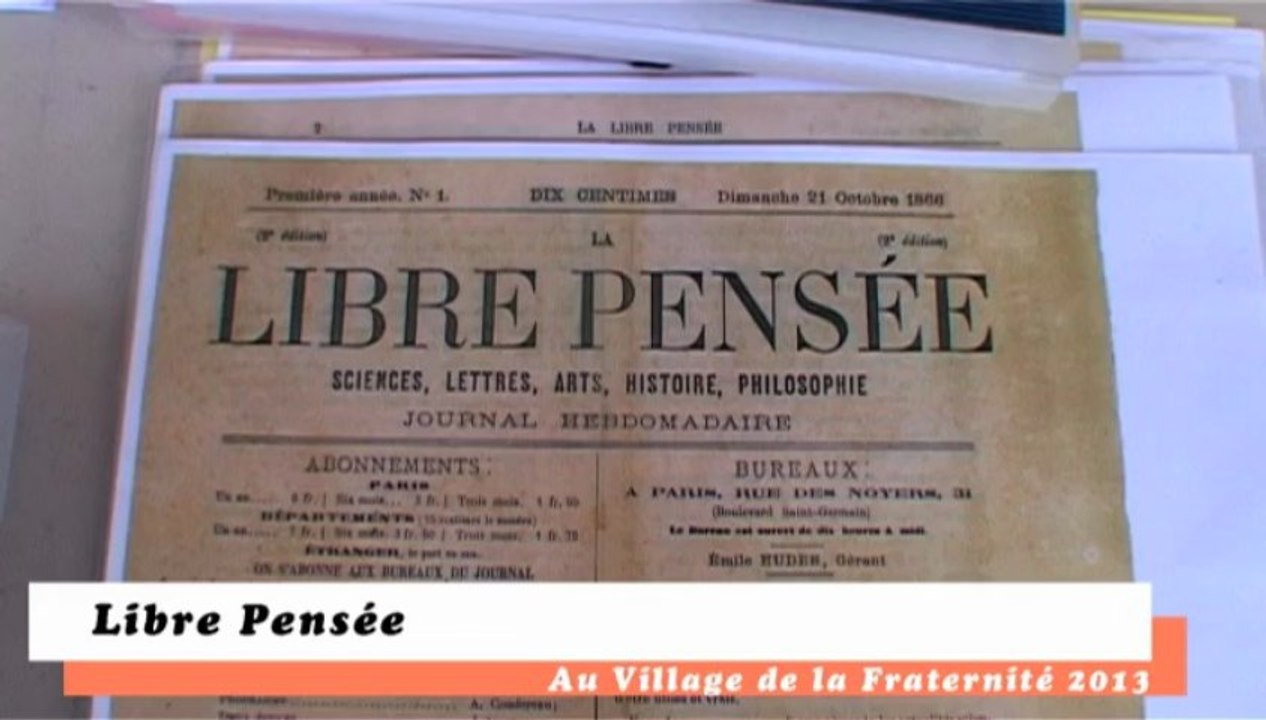 La Libre pensée au Village de la Fraternité 2013