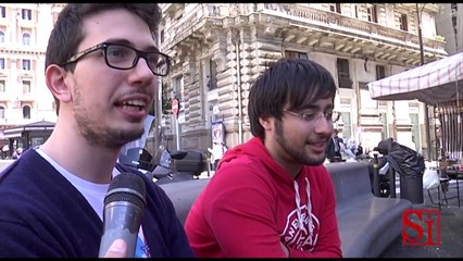 Napoli - I tifosi napoletani dopo il 3 a 2 con il Cagliari (22.04.13)