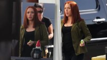 Red-Hot Scarlett Johansson Looks Slender on Captain America Set