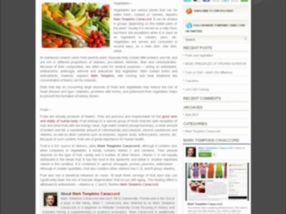 Fruits and vegetables