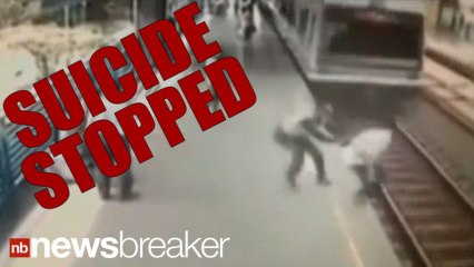 SHOCKING VIDEO: Man Attempts Suicide By Train; Alert Cop Won’t Let it Happen