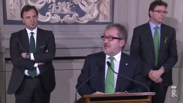 Roma - Lega Nord e Autonomie al termine delle consultazioni con Napolitano (23.04.13)