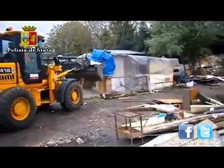 Roma - Sgombero Campo Nomadi al Foro Italico (23.04.13)