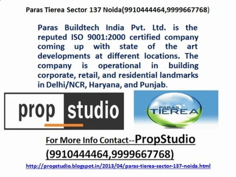 Paras Tierea Sector 137 Noida