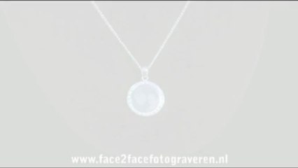 Zilveren foto hanger zirkoon Bling Bling (rond)