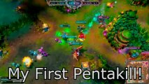 My First Pentakill! Tristana Pentakill (League of Legends Gameplay)
