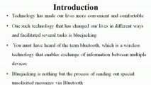Introduction to Bluejacking : Computer Science Homework Help by Classof1.com