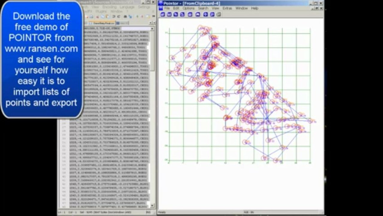 Pointor convert Excel (txt) File to polylines or points AutoCAD (dxf