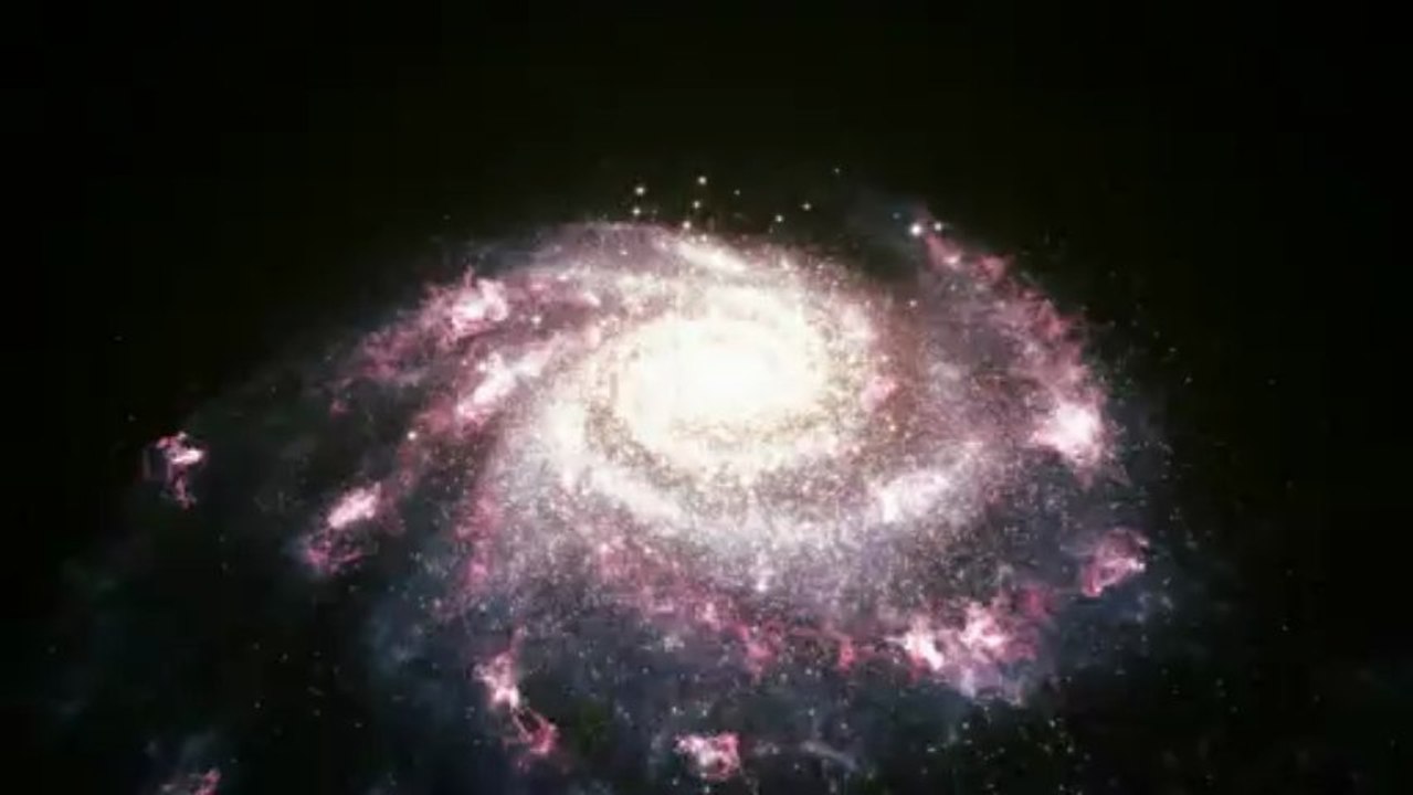 Animation of a starburst galaxy (artist’s impression)