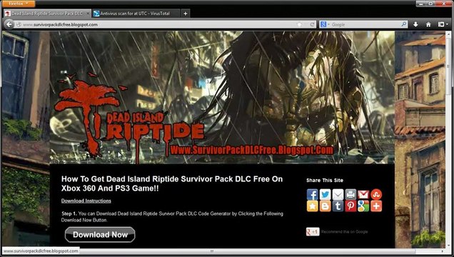 Dead Island Riptide Survivor Pack DLC Free Xbox 360 - PS3