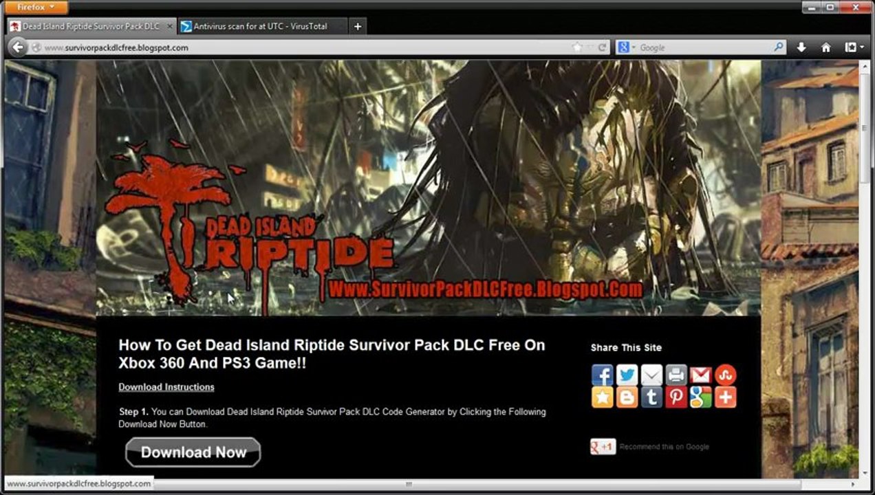 Dead Island Riptide Survivor Pack DLC Free Xbox 360 - PS3