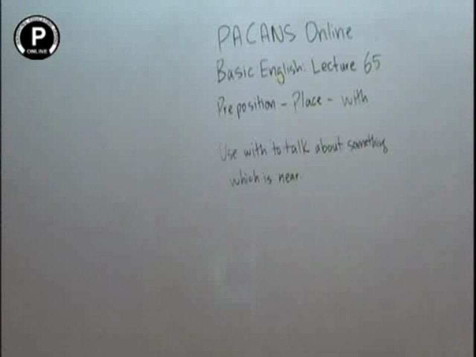 Basic english lec 66 Prepositions place with