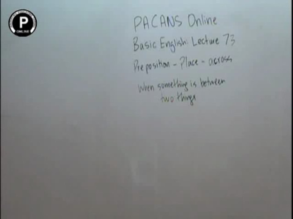 Basic english lec 73 Prepositions place across