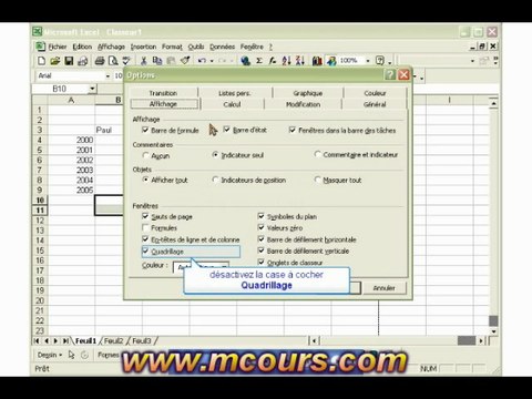 Tutoriel EXCEL 2003: Cours N°4 Personnaliser la fenêtre d'Excel