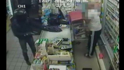 Shopkeeper fights off armed robber with wooden stool