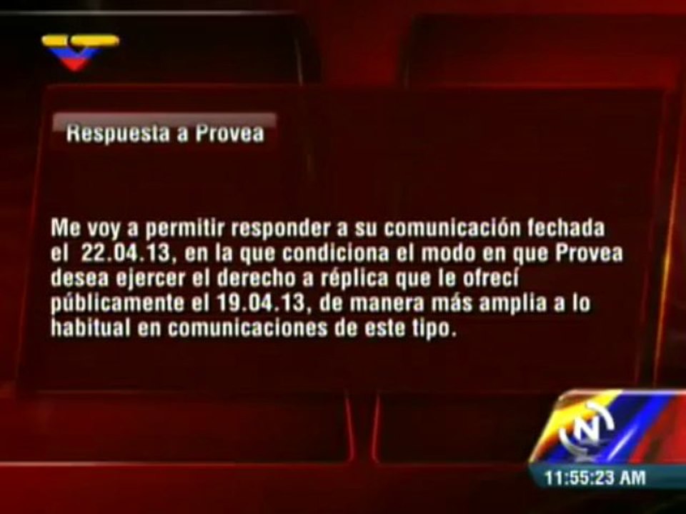 Ministro Villegas reitera invitación a Provea para que asista a VTV a defender sus puntos de vista