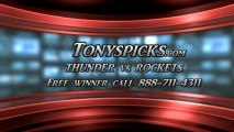 Houston Rockets versus Oklahoma City Thunder Pick Prediction NBA Playoffs Game 3 Lines Odds Preview 4-27-2013