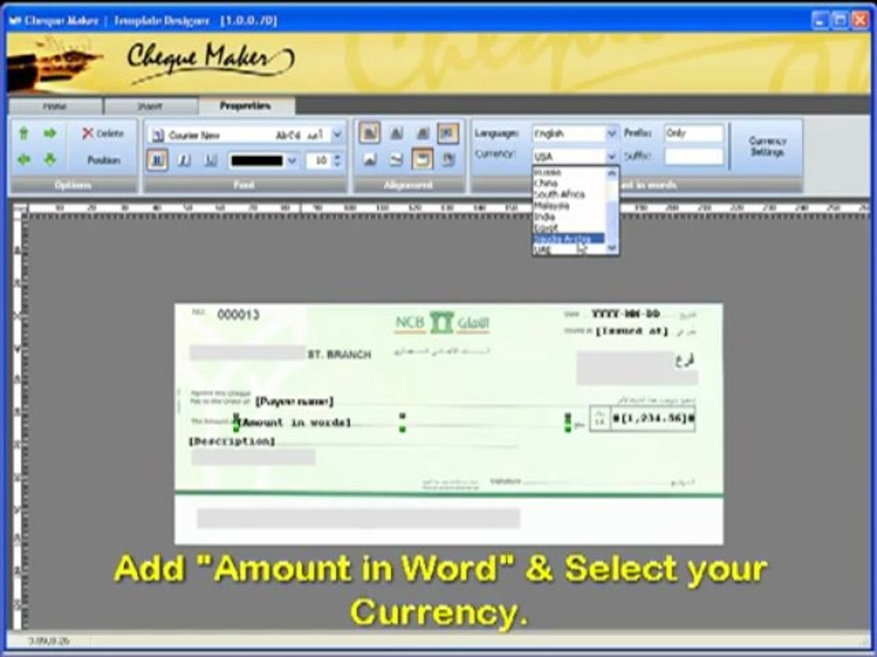DEMOR Cheque Maker, Create Cheque Template within 5 Min.