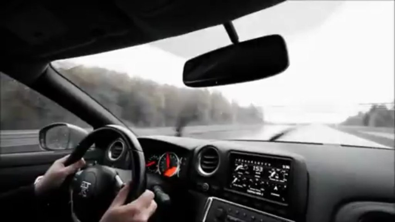 Nissan GT-R Drifting, Revving, On Board