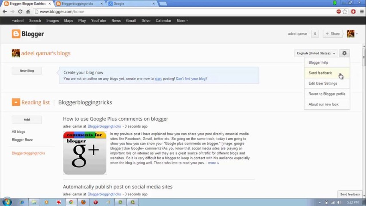 Blogger tutorial 2: Blogger new interface