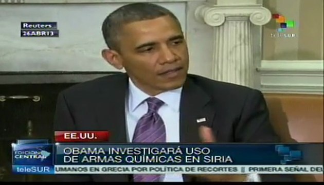 Obama amenaza a Siria por supuesto uso de armas químicas