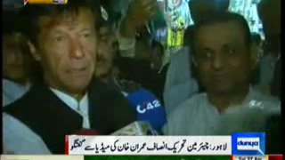 Imran Khan Talks to Media at Lahore Food Street - 27th April 2013