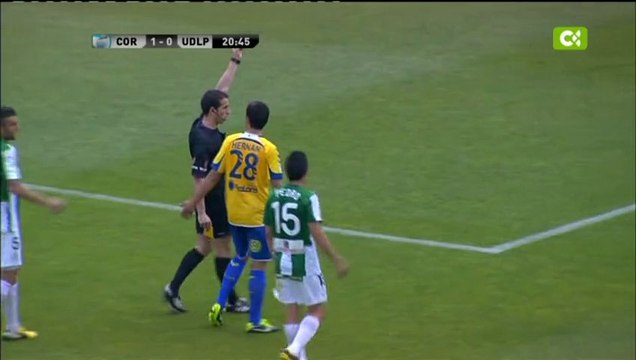 Pérez Pallas expulsa a Dani Castellano y Hernán (CÓRDOBA 5-1 UD LAS PALMAS)