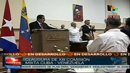 Maduro recuerda a Chávez al cerrar Comisión Cuba-Venezuela