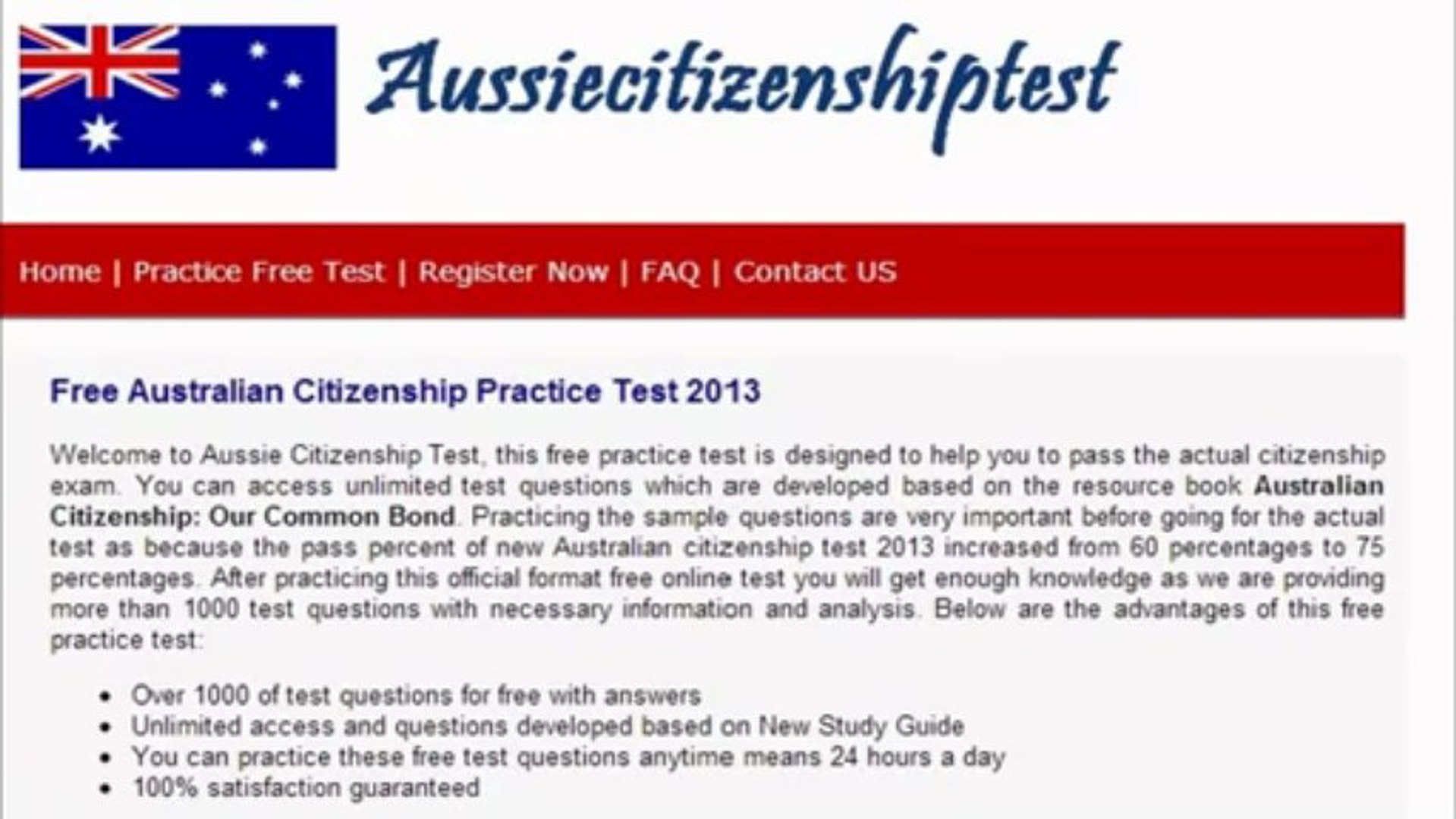 Australian Citizenship Practice Test - Free Sample Questions - video  dailymotion