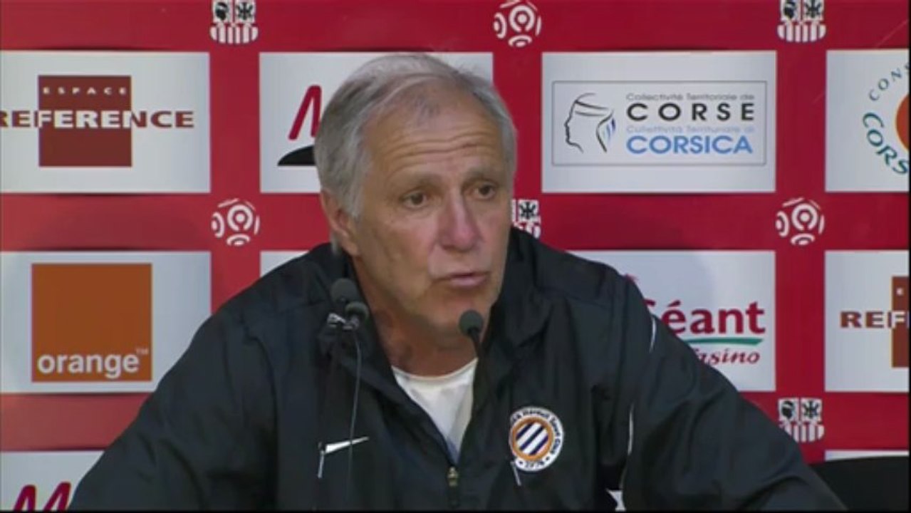 Conférence de presse AC Ajaccio - Montpellier Hérault SC : Albert EMON (ACA) - René GIRARD (MHSC) - saison 2012/2013