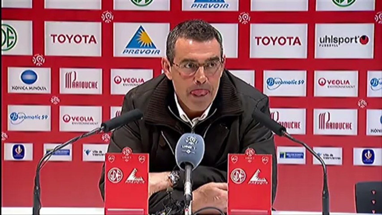 Conférence de presse Valenciennes FC - AS Nancy-Lorraine : Daniel  SANCHEZ (VAFC) - Patrick GABRIEL (ASNL) - saison 2012/2013