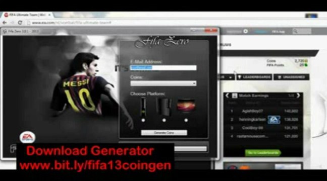 Fifa 13 Ultimate Team Coin Generator Hack ' Pirater ' FREE Download May - June 2013 Update