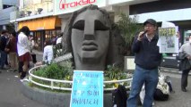【2013/4/27】TPP反対渋谷デモ後のモヤイ像前チラシ配布　街宣　６