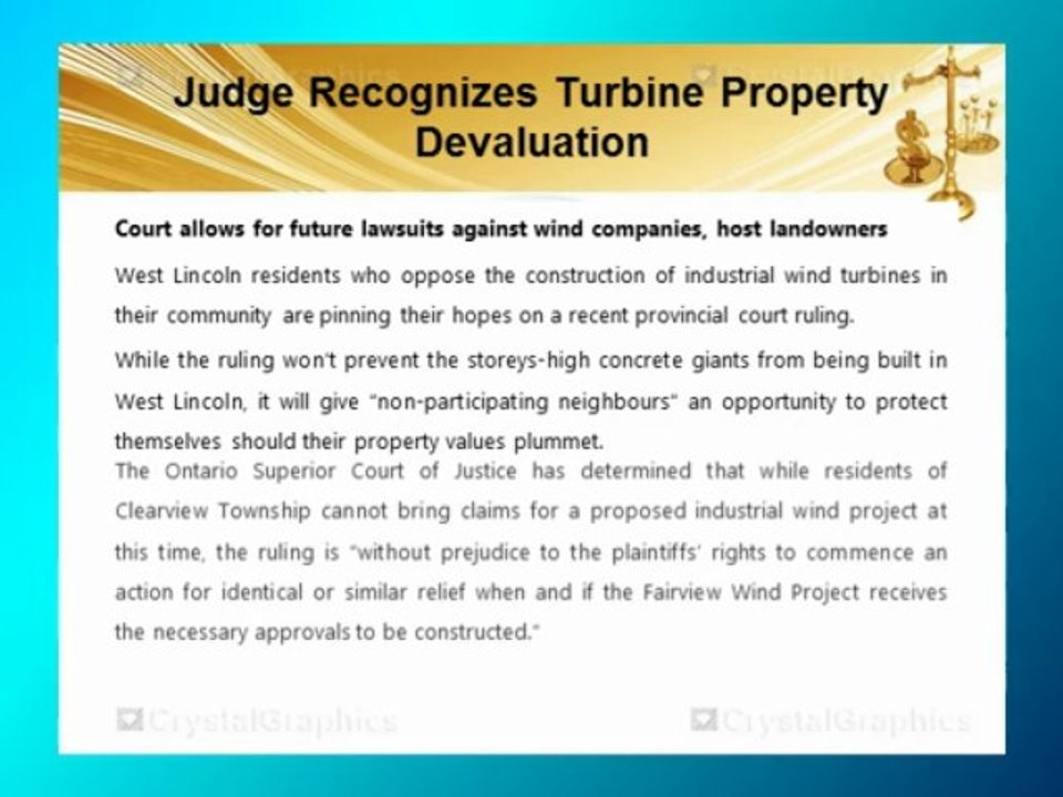 Judge Recognizes Turbine Property Devaluation