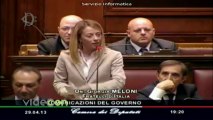 Giorgia Meloni spiega le ragioni della non fiducia di Fratelli D'Italia al Governo Letta