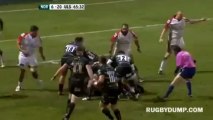 Dylan Hartley elbows Rory Best