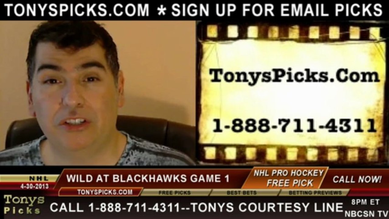 Chicago Blackhawks versus Minnesota Wild Pick Prediction NHL Playoff Game 1 Odds Preview 4-30-2013