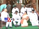 T Congress MPs deeksha continue at Parliament - Part -1