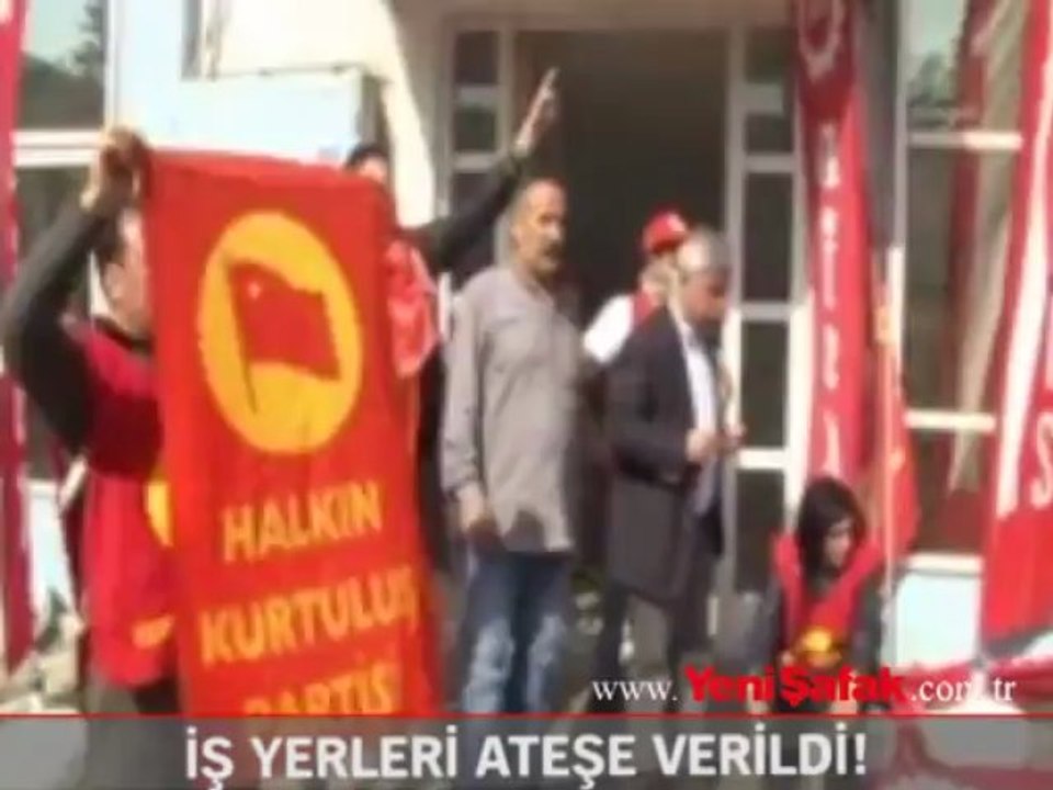 İş yerleri ateşe verildi!