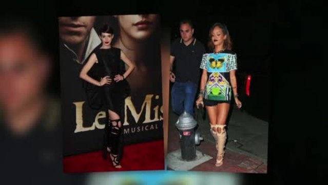 Rihanna Wears the Same Bondage Sandals as Anne Hathaway