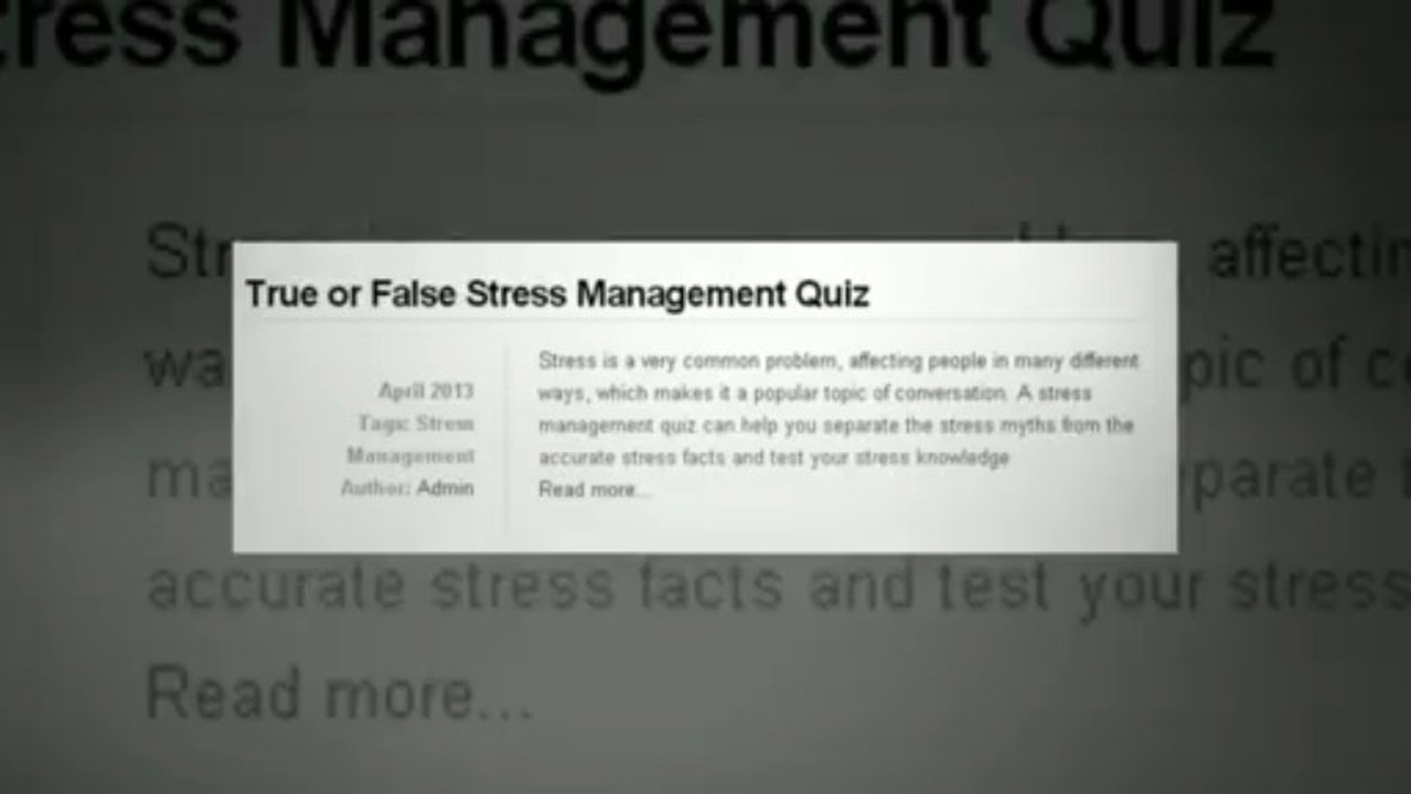 What you need to know and understand about stress management
