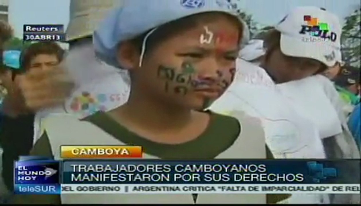 Trabajadores camboyanos exigen mejores salarios